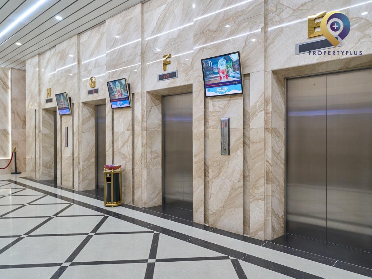 Elevators inside 789 Office Building with modern design
